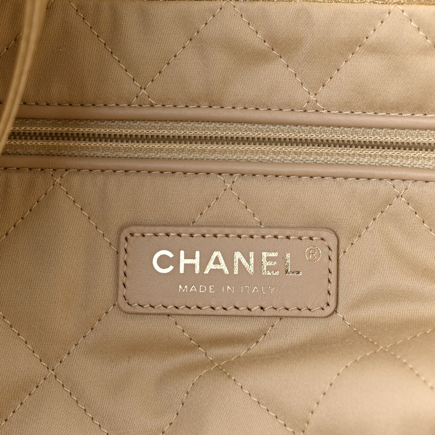 Chanel Metallic Calfskin Quilted Small Chanel 22 Light Gold 6 of 11