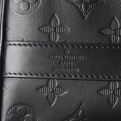 Louis Vuitton Calfskin Shadow Monogram Keepall Bandouliere 50 Black 6 of 10