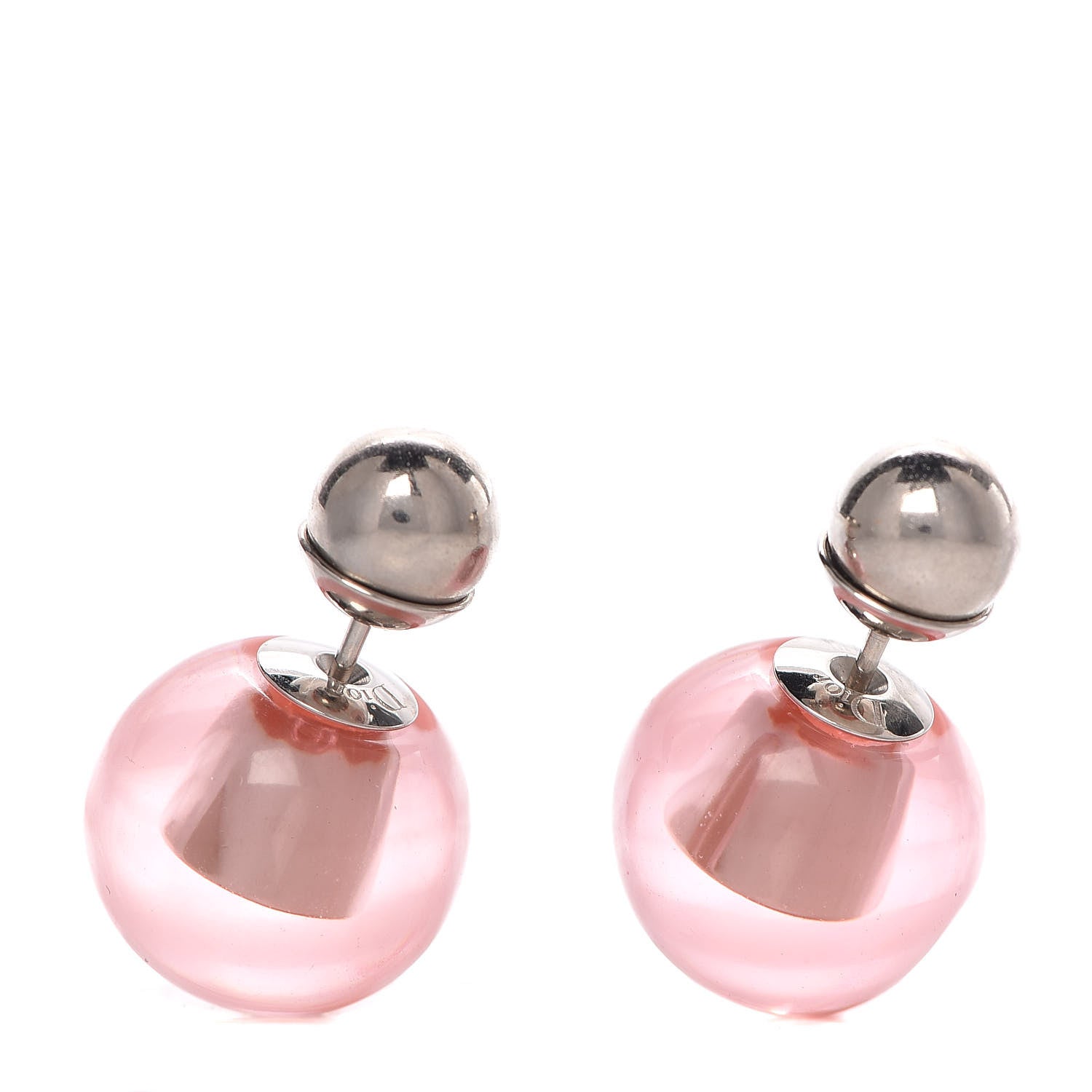 Christian Dior Mise En Dior Tribal Logo Earrings Translucent Pink 1 of 5