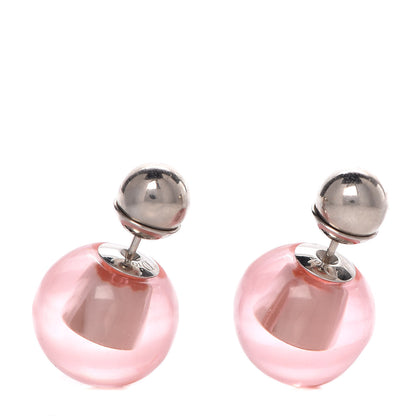 Christian Dior Mise En Dior Tribal Logo Earrings Translucent Pink 1 of 5