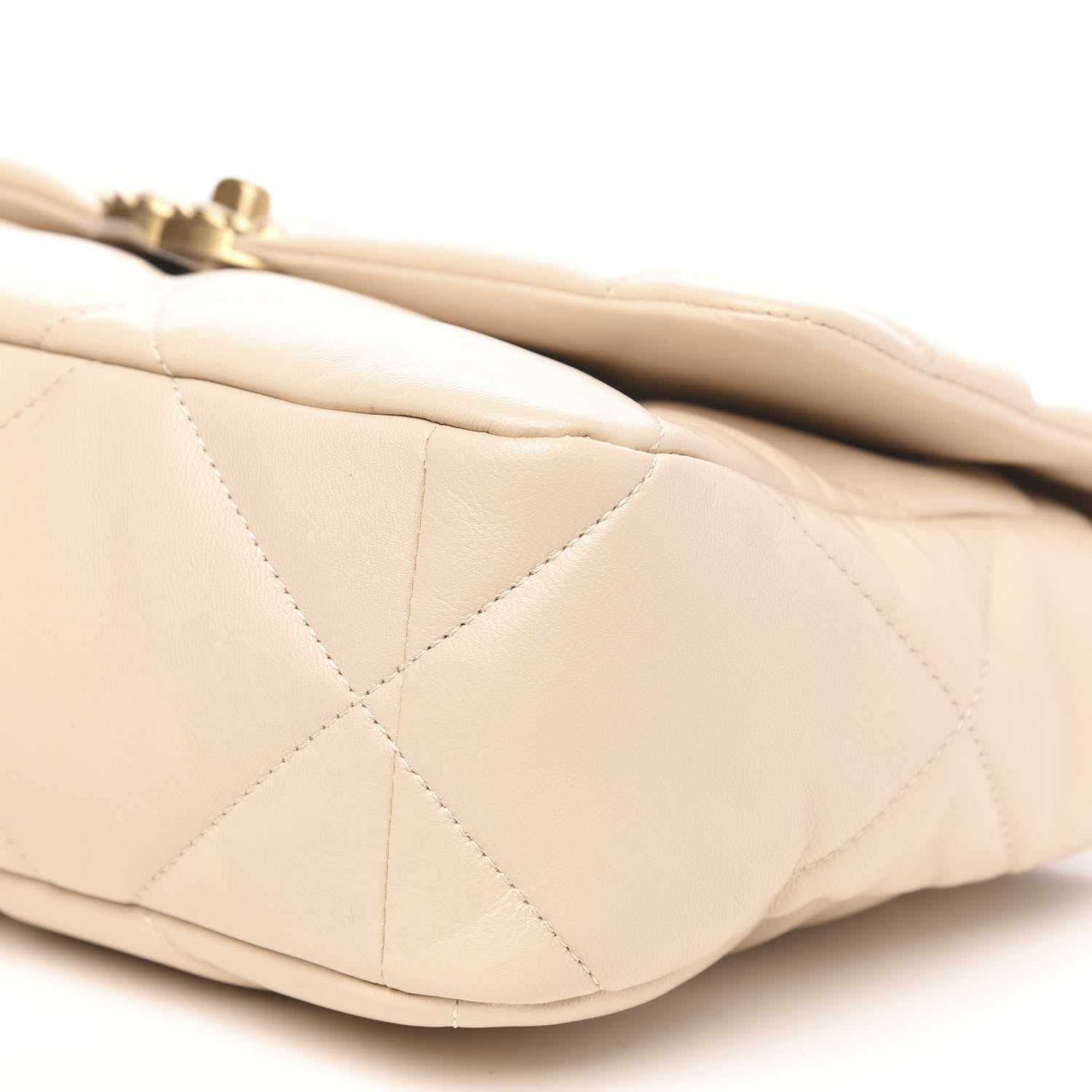 Chanel Lambskin Quilted Large 19 Flap Beige 9 of 11