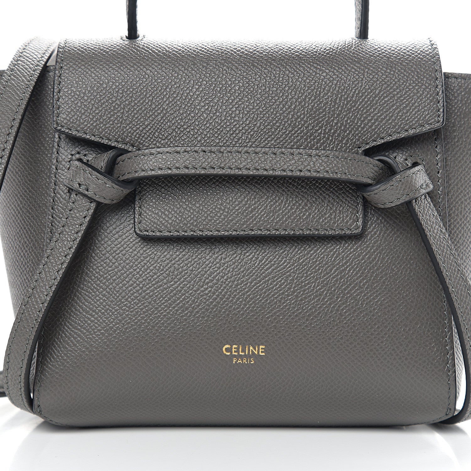 Celine Grained Calfskin Pico Belt Bag Grey 9 of 9