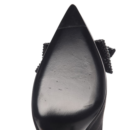 Gucci Satin Crystal Bow Pumps 35 Black 9 of 9