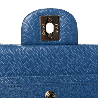 Chanel Caviar Quilted Medium Double Flap Blue 5 of 5