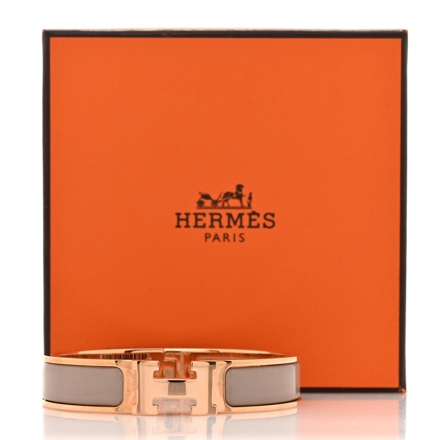 Hermes Enamel Narrow Clic Clac H Bracelet PM Marron Glace 6 of 6