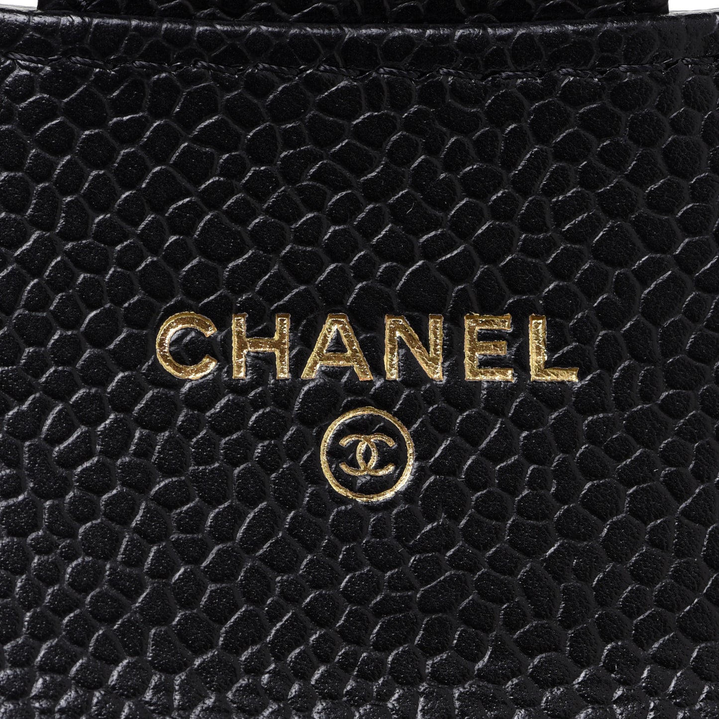 Caviar Quilted Flap Card Holder Wallet Black