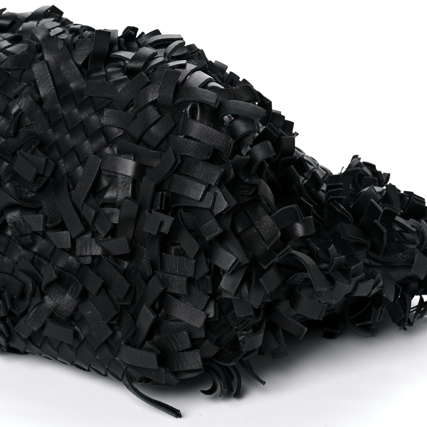 Nappa Intrecciato Patchwork Frayed Tote Black