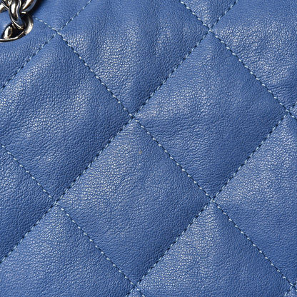 Chanel Washed Lambskin Quilted Chain Around Maxi Flap Light Blue 14 of 14