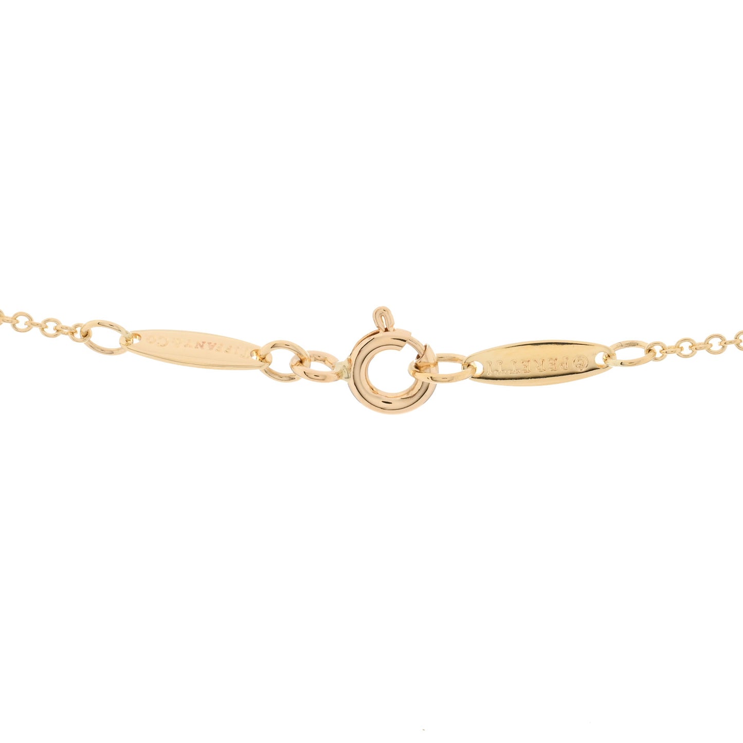 18K Yellow Gold 16mm Elsa Peretti Open Heart Pendant Necklace