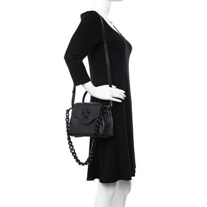 Versace Grained Calfskin Small La Medusa Top Handle Bag Black Lilac 2 of 13