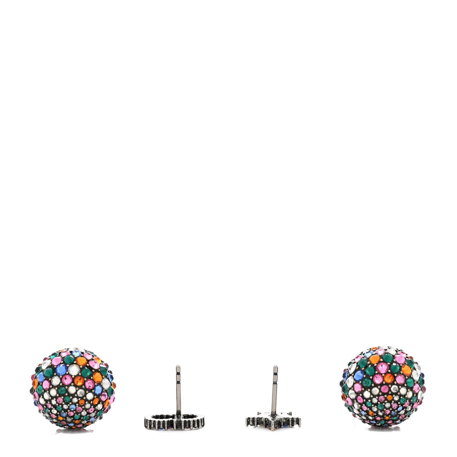 Christian Dior Crystal Mise En Dior Tribal Earrings Multicolor Antique Silver 3 of 5