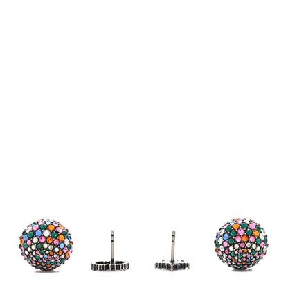 Christian Dior Crystal Mise En Dior Tribal Earrings Multicolor Antique Silver 3 of 5