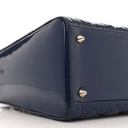 Christian Dior Patent Cannage Medium Lady Dior Blue 8 of 12