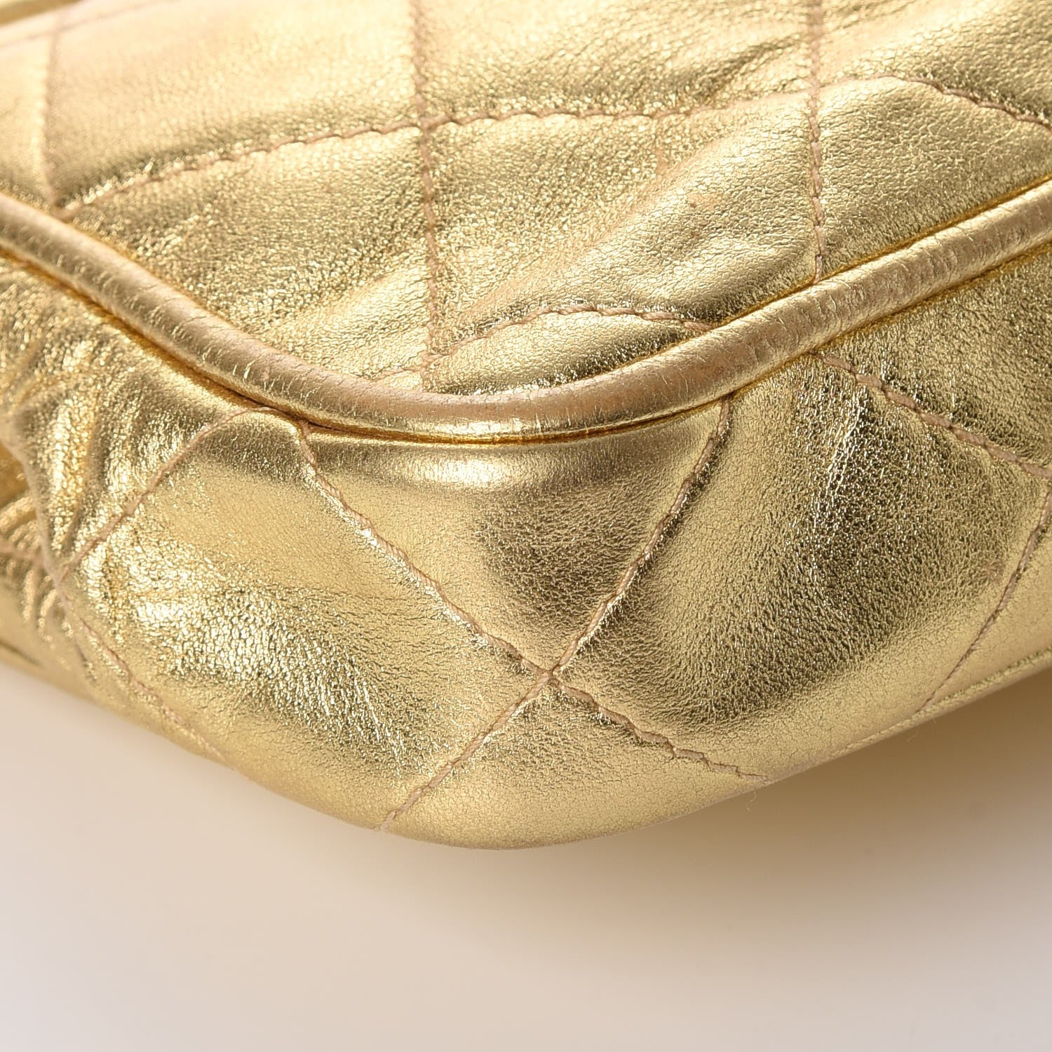 Chanel Metallic Lambskin Framed Waist Chain Belt Bag Gold 10 of 11