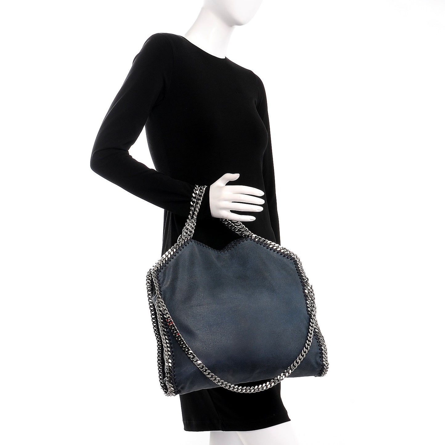 Shaggy Deer Falabella Fold Over Tote Blue