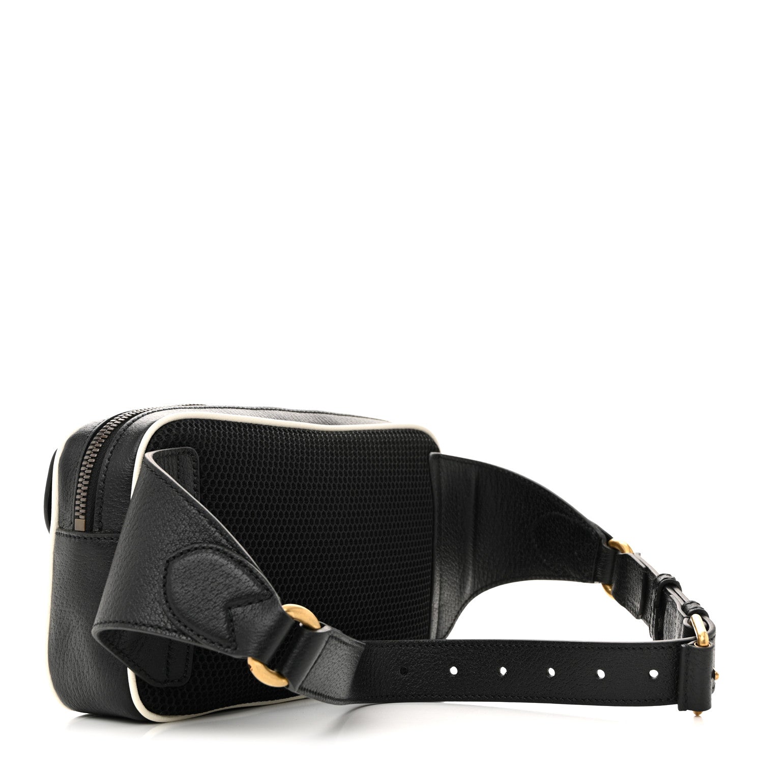 Gucci X ADIDAS Textured Dollar Calfskin Belt Bag Black 1786577