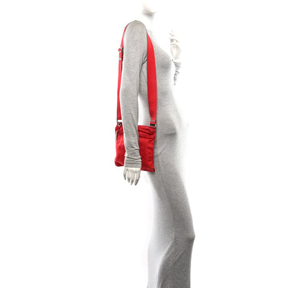 Prada Nylon Vela Saffiano Flat Messenger Bag Rosso 2 of 13