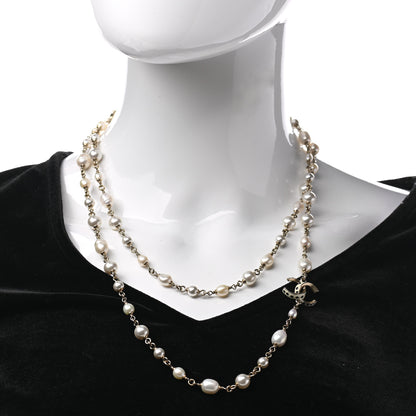 Chanel Enamel Pearl CC Long Necklace Gold 2 of 5