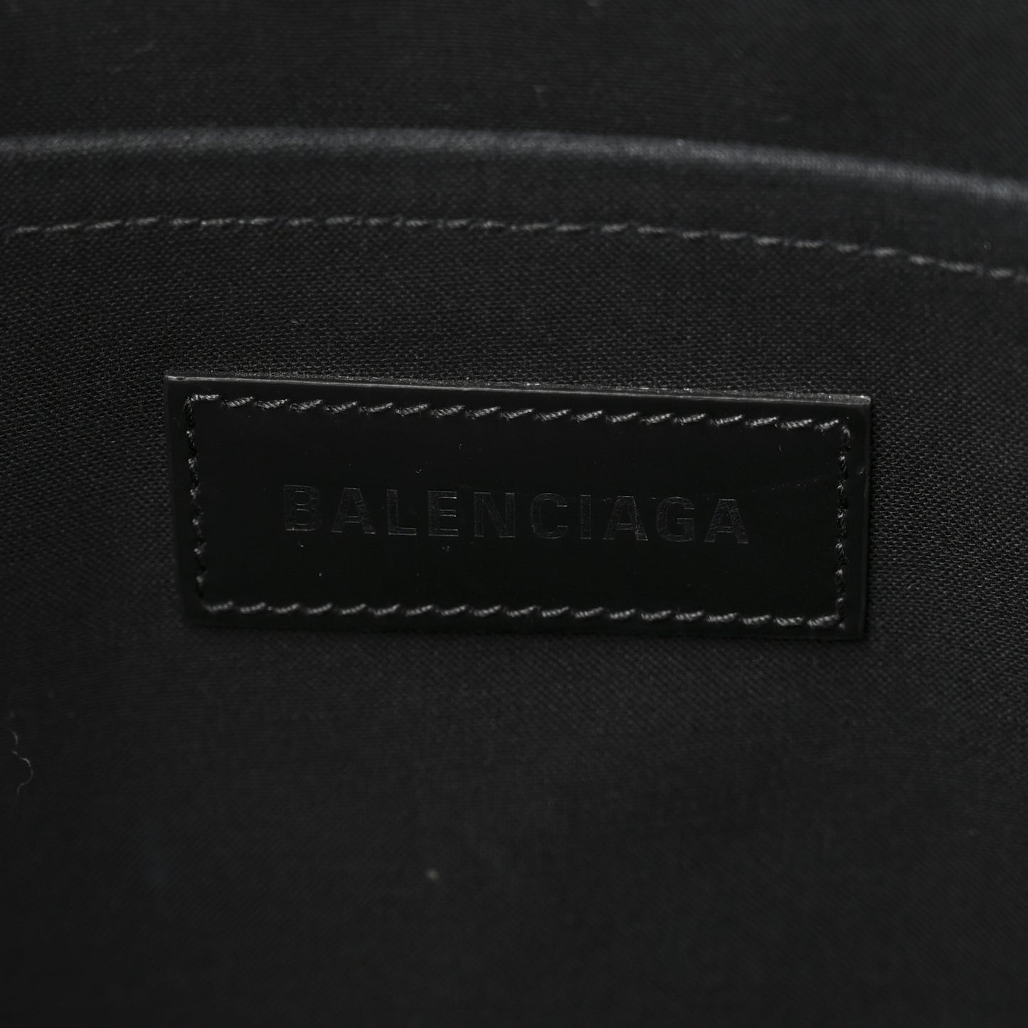 Denim Scribble Logo Medium Hardware Tote Blue