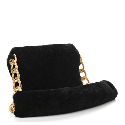 Chanel Shearling Quilted Single Flap Black 2 of 11
