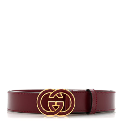 Gucci Plutone Calfskin Interlocking G 30mm Belt 100 40 Rosso Ancora 1 of 7