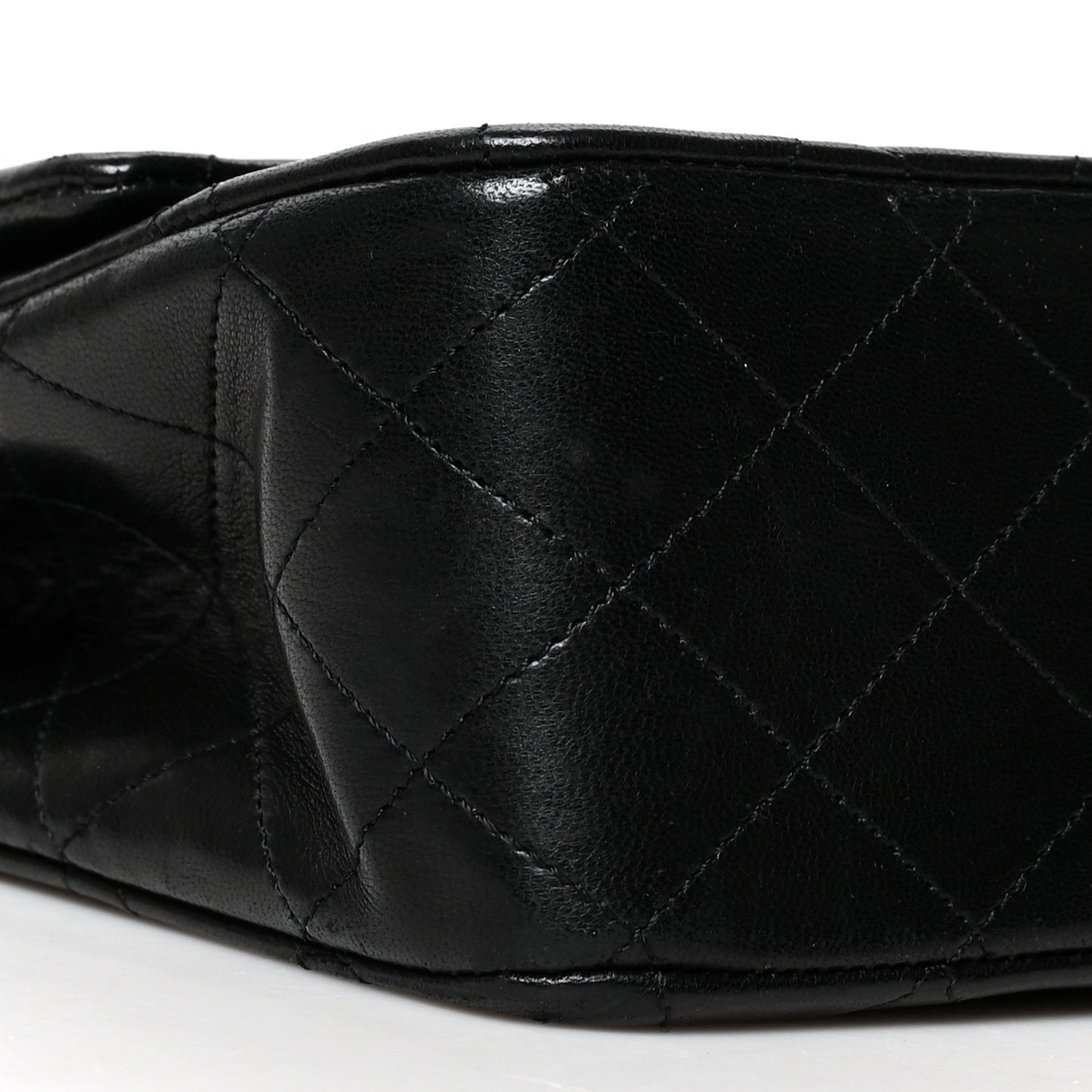 Lambskin Quilted Medium Double Flap Black