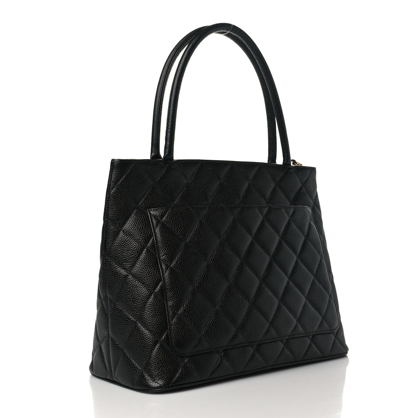 Caviar Quilted Medallion Tote Black