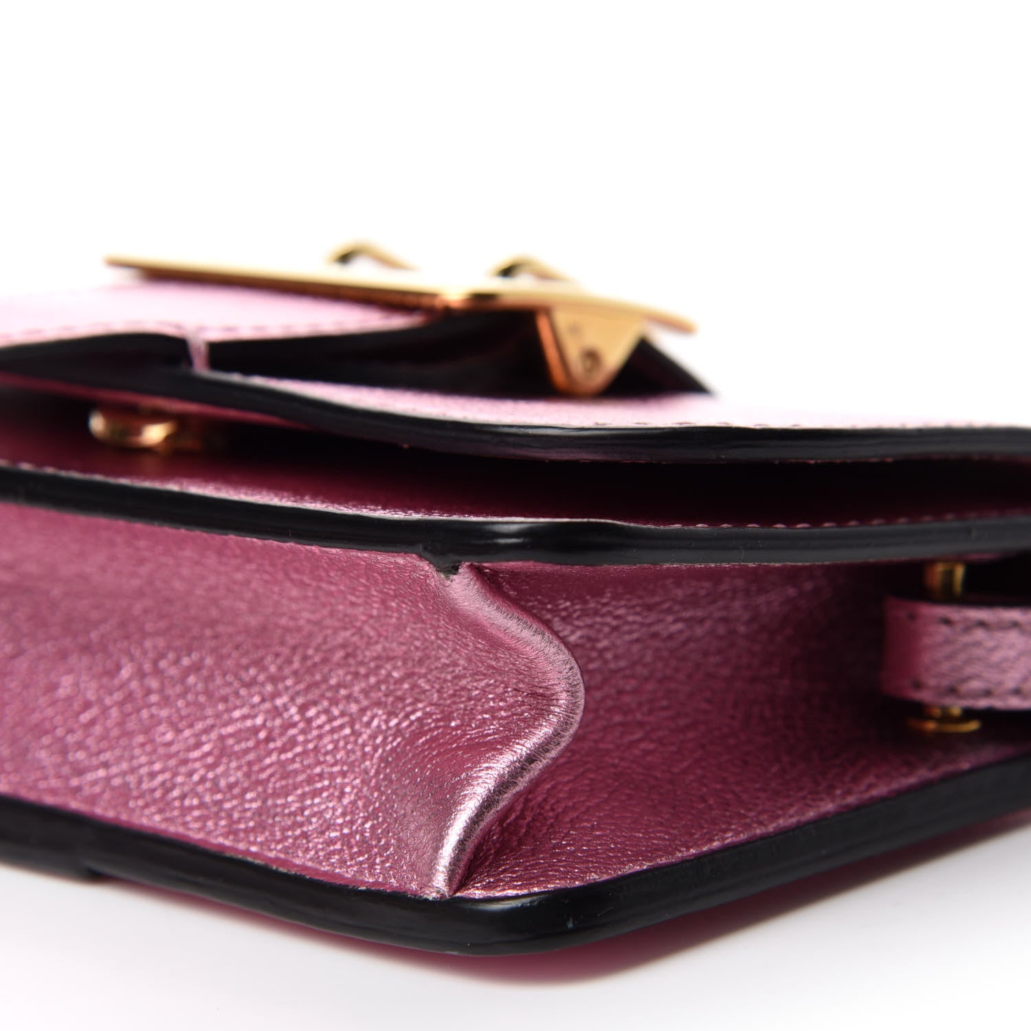 Burberry Metallic Soft Grain Calfskin Mini Phone Buckle Bag Pale Orchid 7 of 14