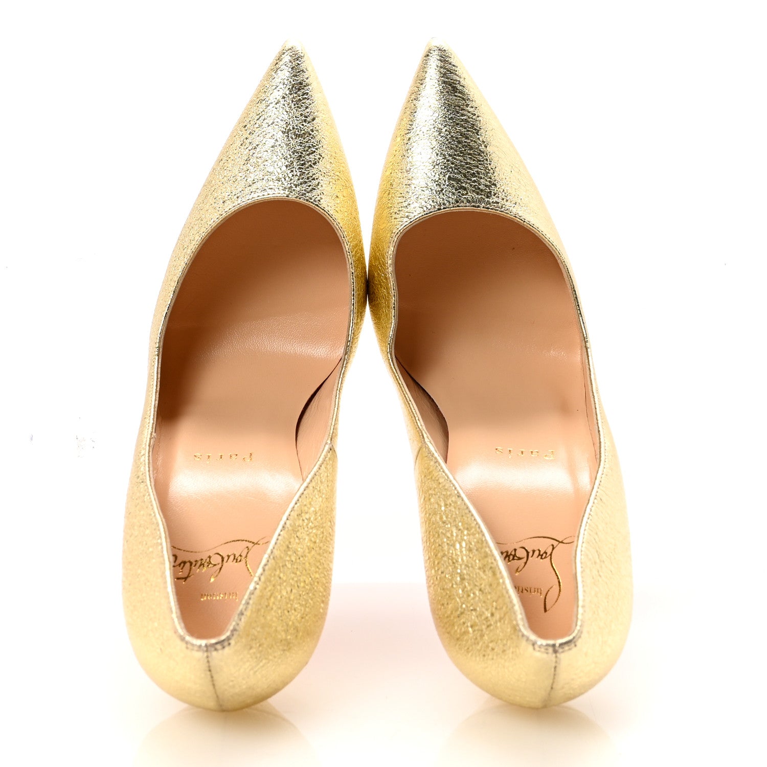 Christian Louboutin Nappa Pepite So Kate 120 Pumps 38.5 Gold 2 of 8