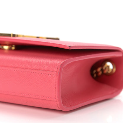 Saint Laurent Grain De Poudre Small Classic Monogram Kate Satchel Lipstick Fuchsia 10 of 15