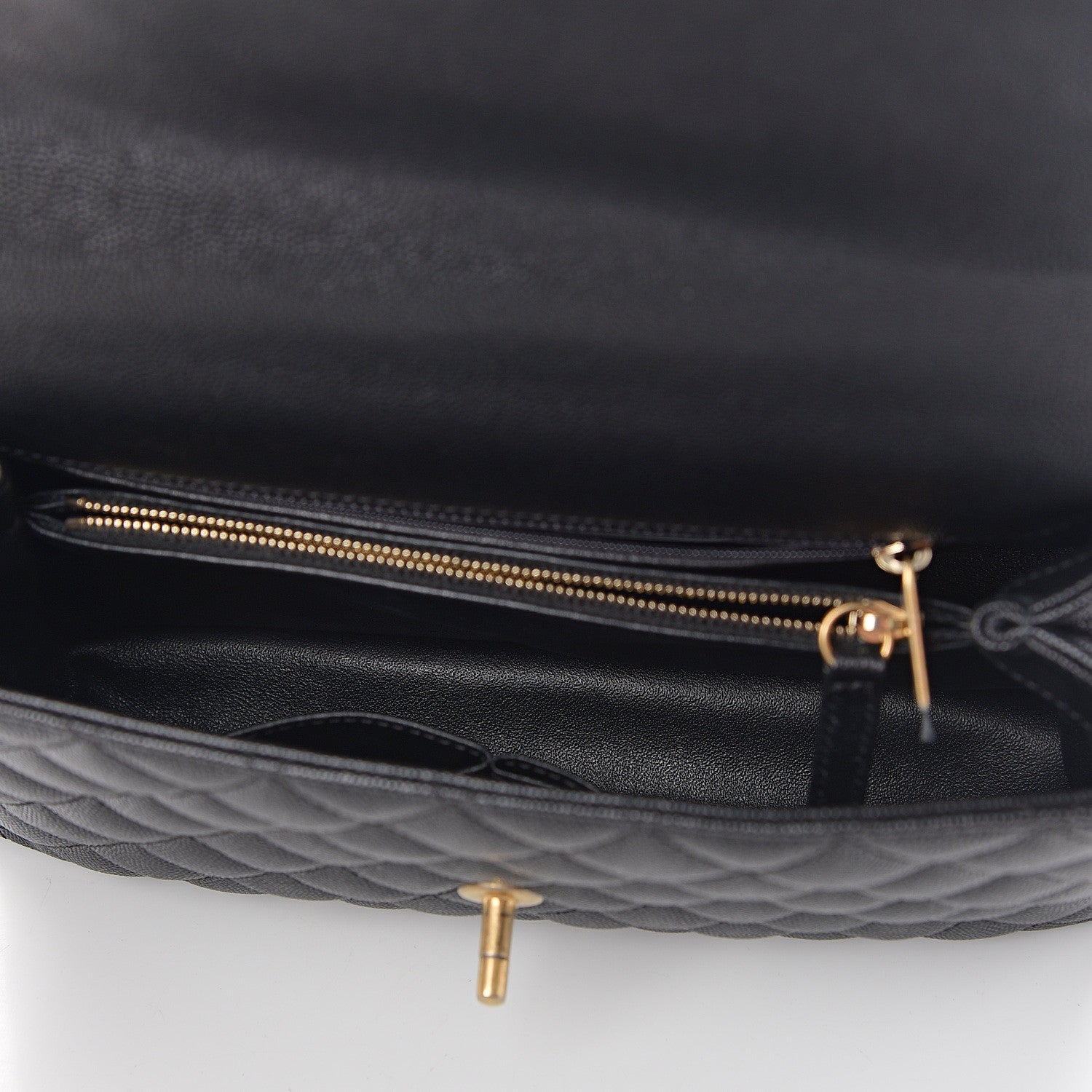 Chanel Caviar Elaphe Quilted Small Coco Handle Flap Black 4 of 8