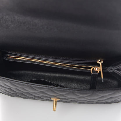 Chanel Caviar Elaphe Quilted Small Coco Handle Flap Black 4 of 8