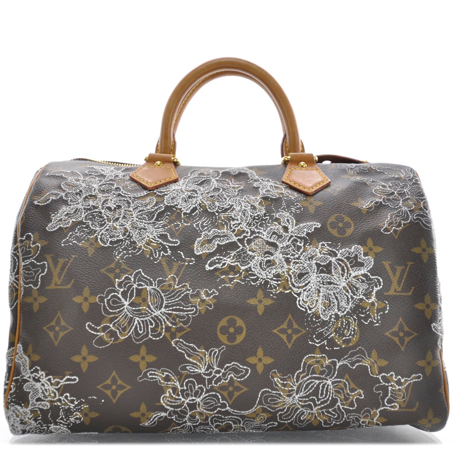 Louis Vuitton Monogram Dentelle Speedy 30 Silver 1 of 9