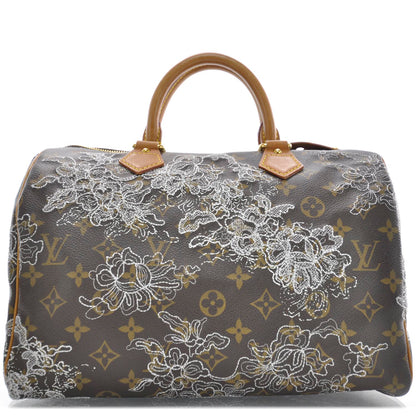 Louis Vuitton Monogram Dentelle Speedy 30 Silver 1 of 9