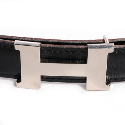 Hermes Box Togo Reversible Constance 24mm Silver Constance H Belt Noir Gold 75 5 of 6