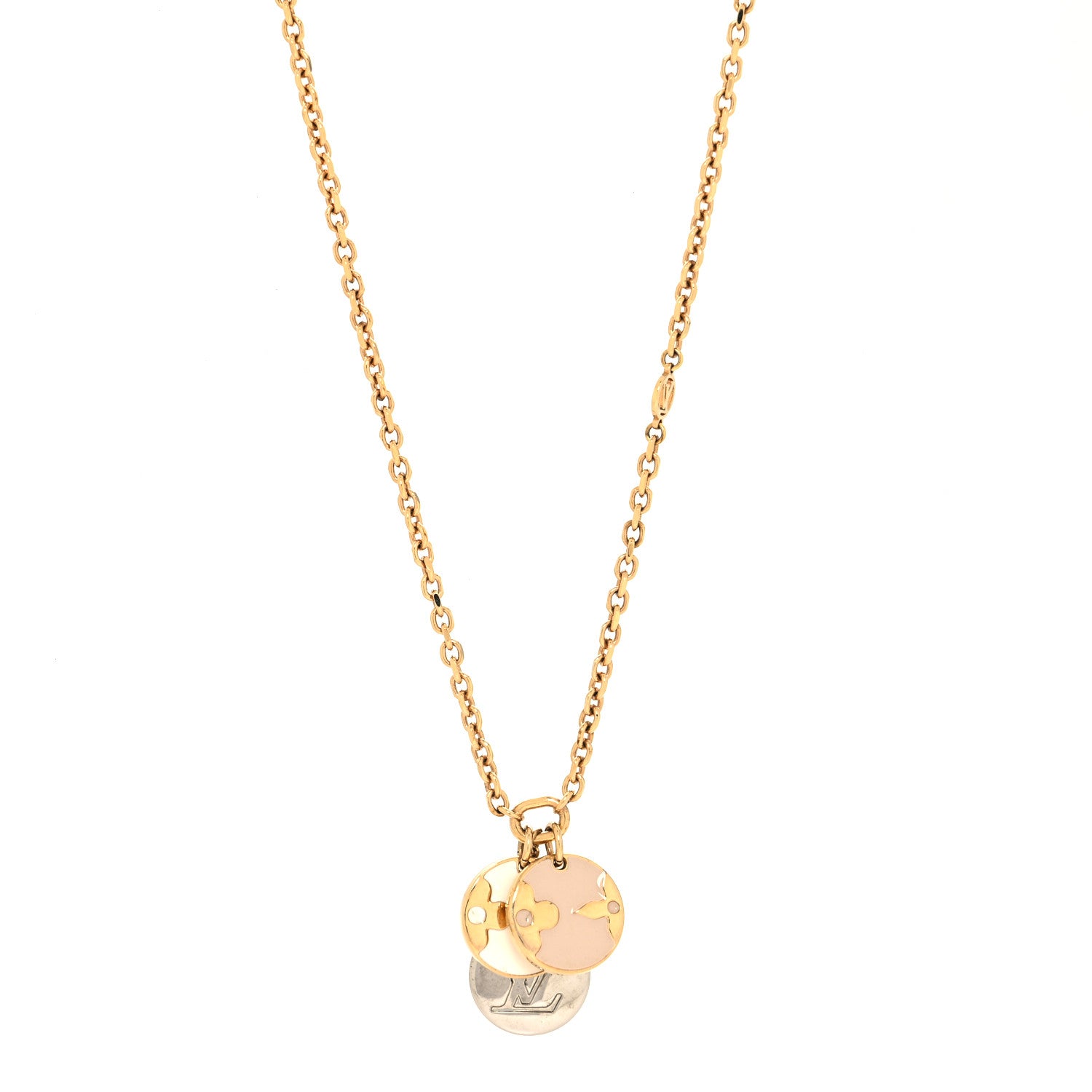 Louis Vuitton Monogram Charms Necklace Gold 1 of 6