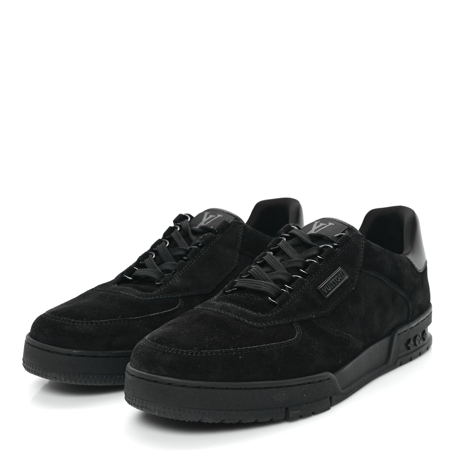 Louis Vuitton Suede Mens LV Trainer Sneakers 10 Black 4 of 10