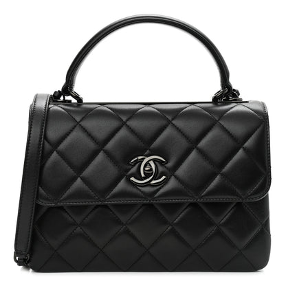 Chanel Lambskin Quilted Small Trendy CC Dual Handle Flap Bag So Black 1 of 10