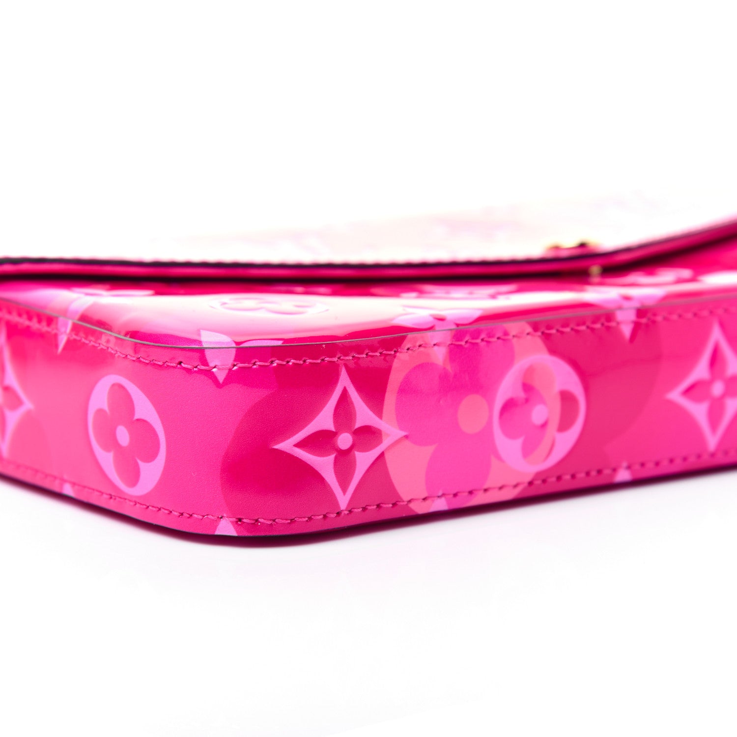 Louis Vuitton Vernis Valentine Pochette Felicie Chain Wallet Fuchsia 6 of 13