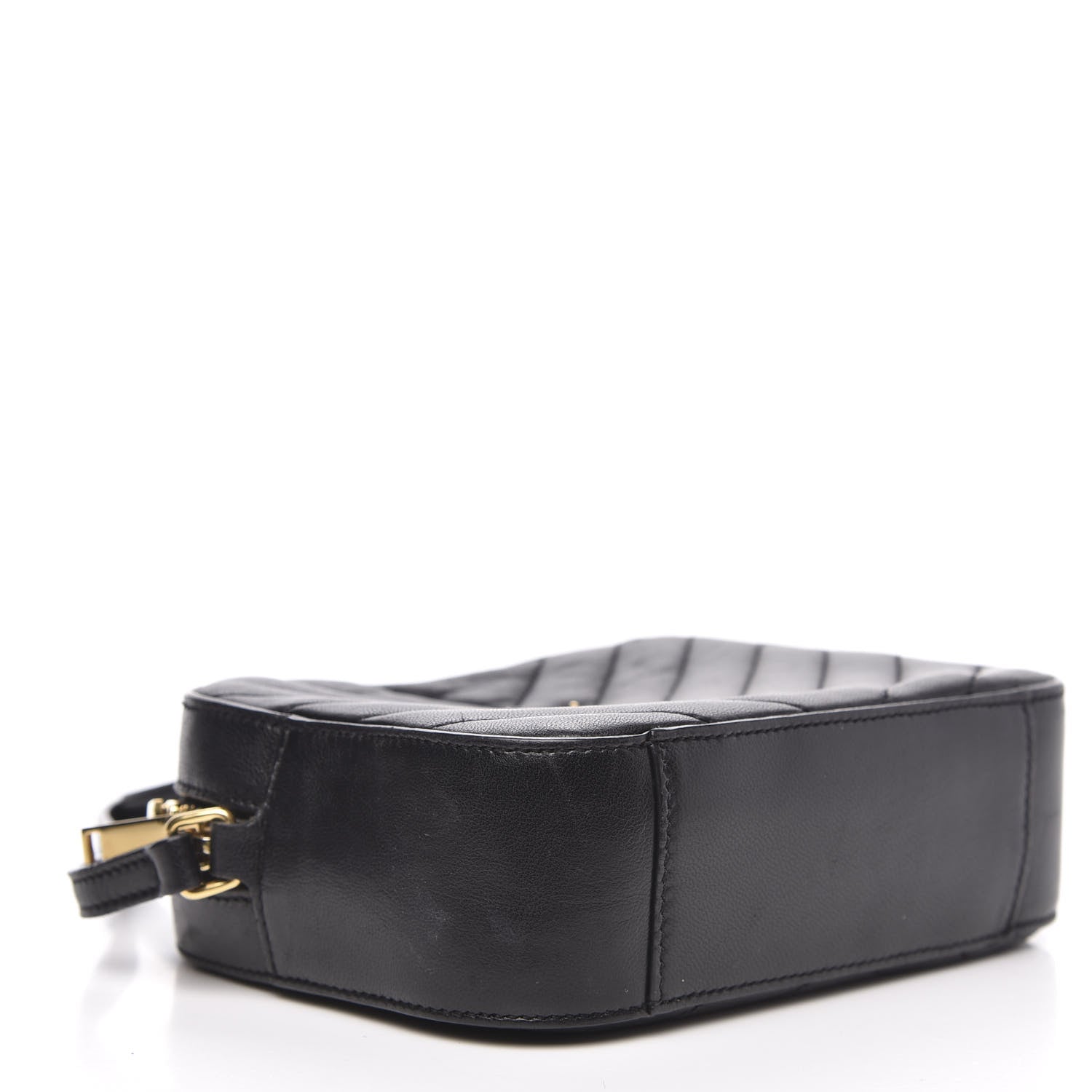 Saint Laurent Lambskin Chevron Small Classic Monogram Camera Bag Nero Black 4 of 12