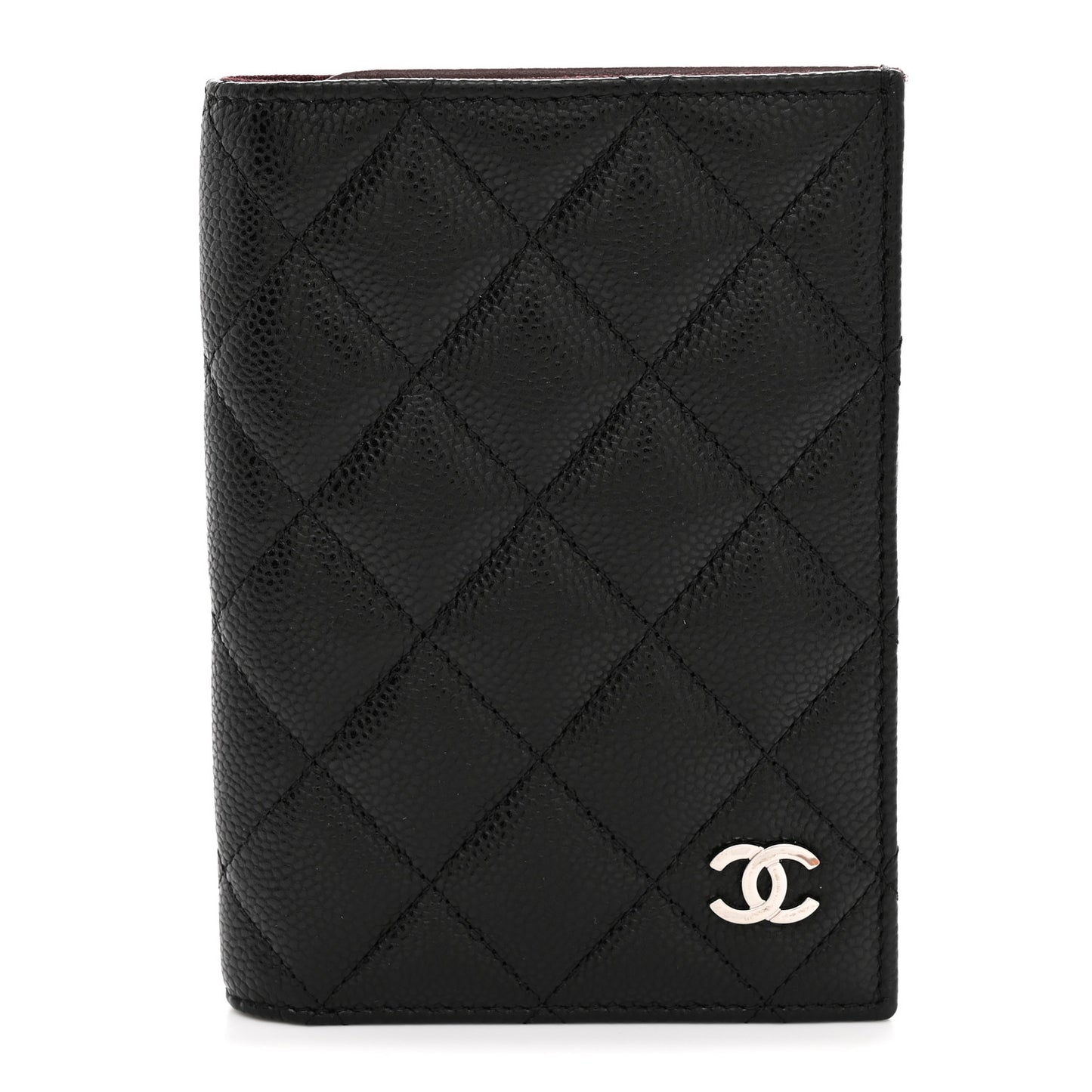 Caviar Quilted Passport Holder Black