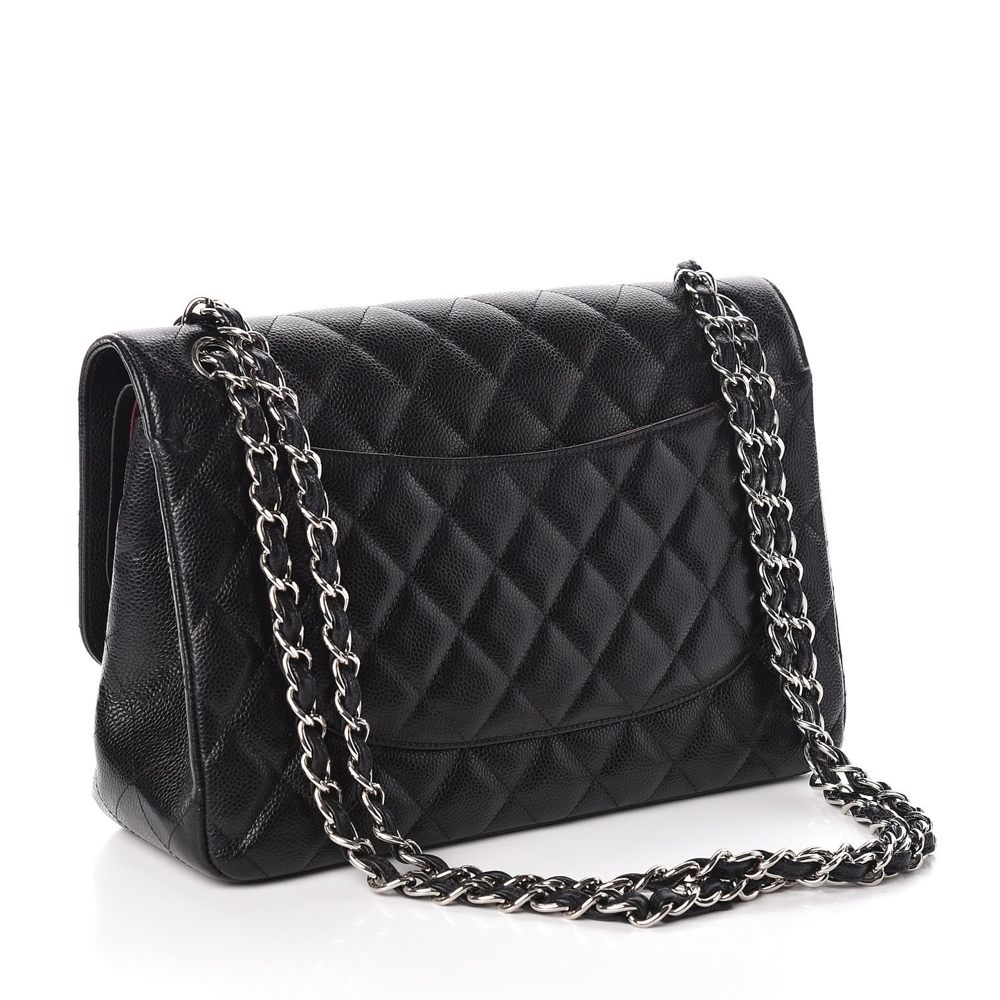 Caviar Quilted Jumbo Double Flap Black