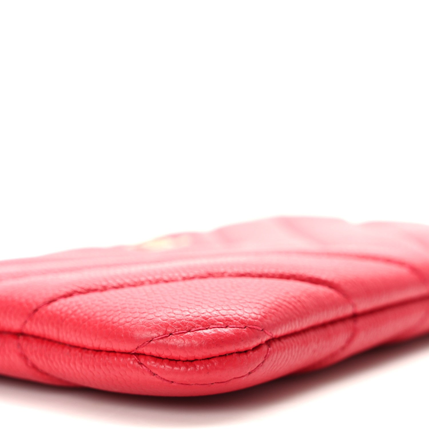 Chanel Caviar Chevron Quilted Small Ancient Greek Charms Cosmetic Case Red 8 of 11