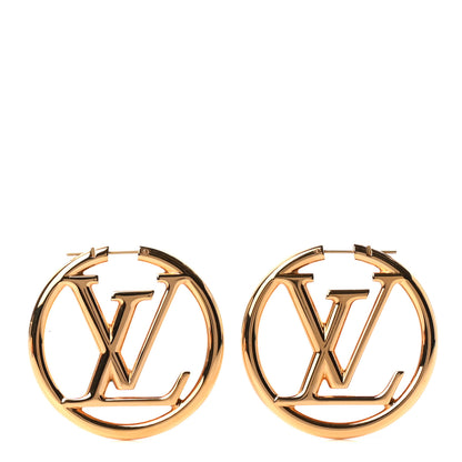 Louis Vuitton Metal Louise Hoop Earrings Gold 1 of 4