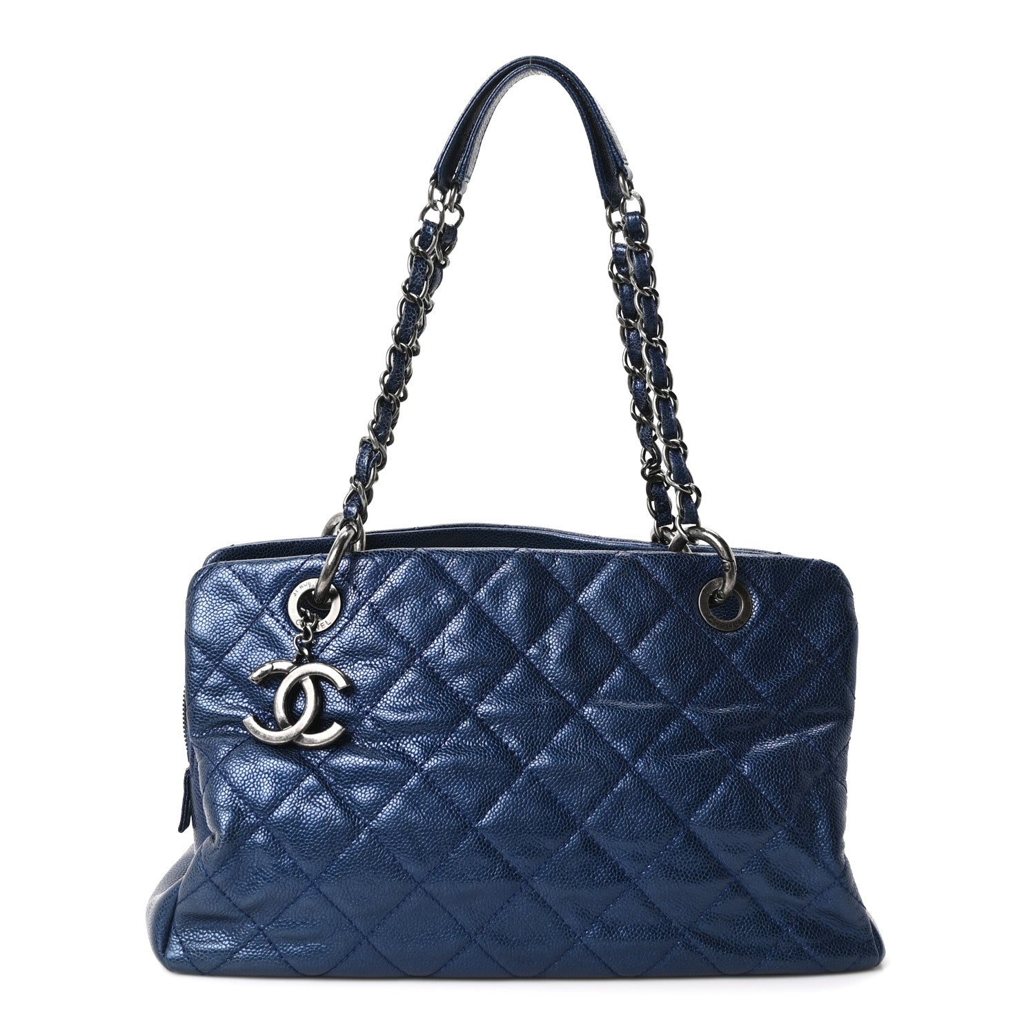 Chanel Iridescent Caviar Quilted Chic Shopping Tote Blue 1 of 10