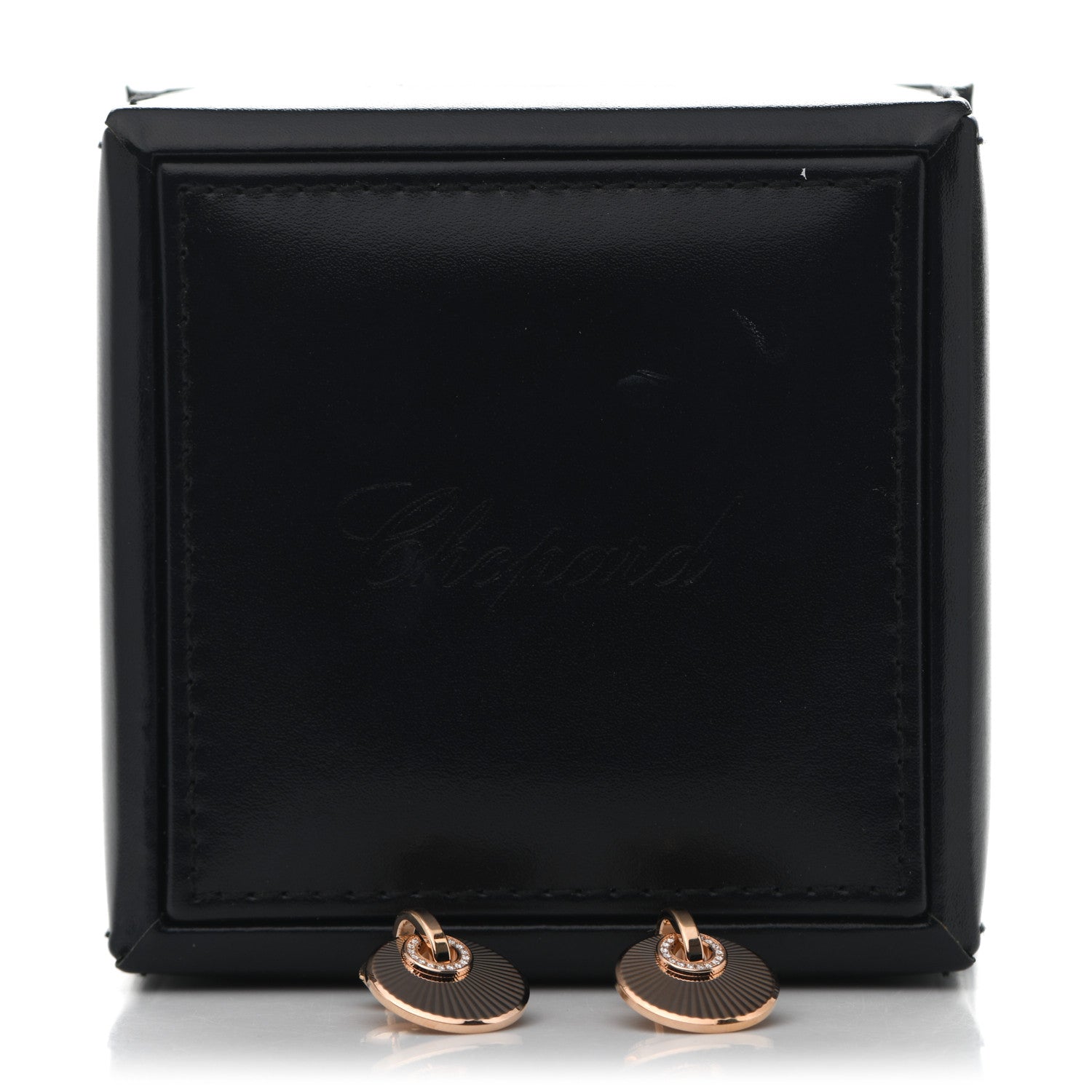 Chopard 18K Rose Gold Diamond Xtravaganza Round Drop Earrings 4 of 4