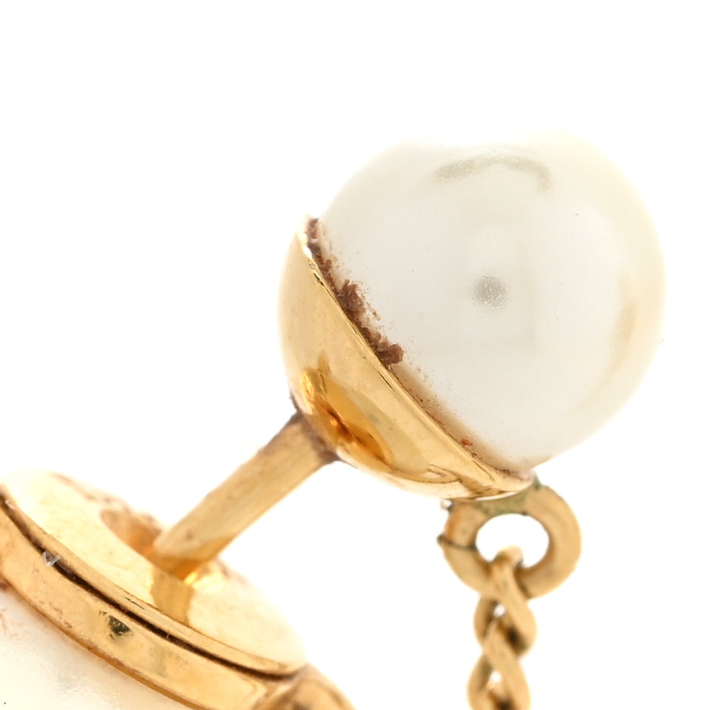 Pearl Tribales Dangle Chain Earrings Gold
