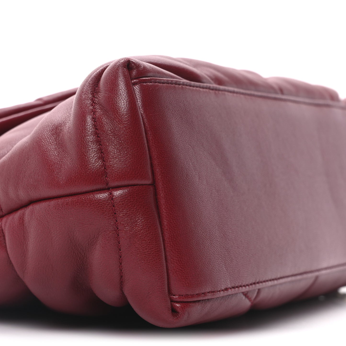 Lambskin Quilted Small Loulou Puffer Monogram Chain Satchel Red