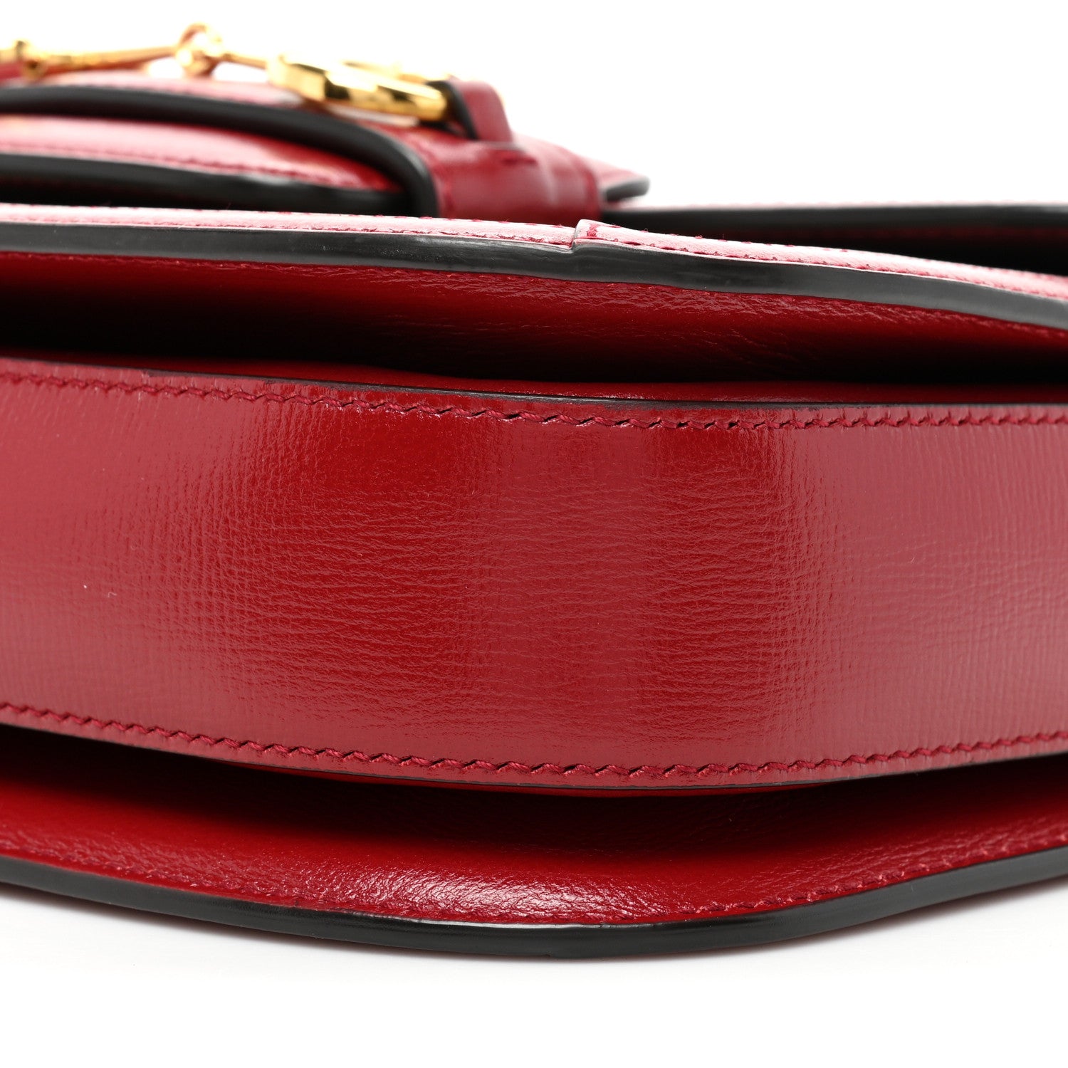 Gucci GG Supreme Monogram Azalea Calfskin Horsebit 1955 Shoulder Bag Beige Ebony New Cherry Red 11 of 11