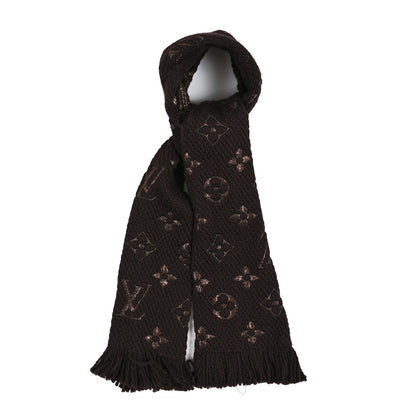 Louis Vuitton Wool Silk Logomania Shine Scarf Marron 1 of 3